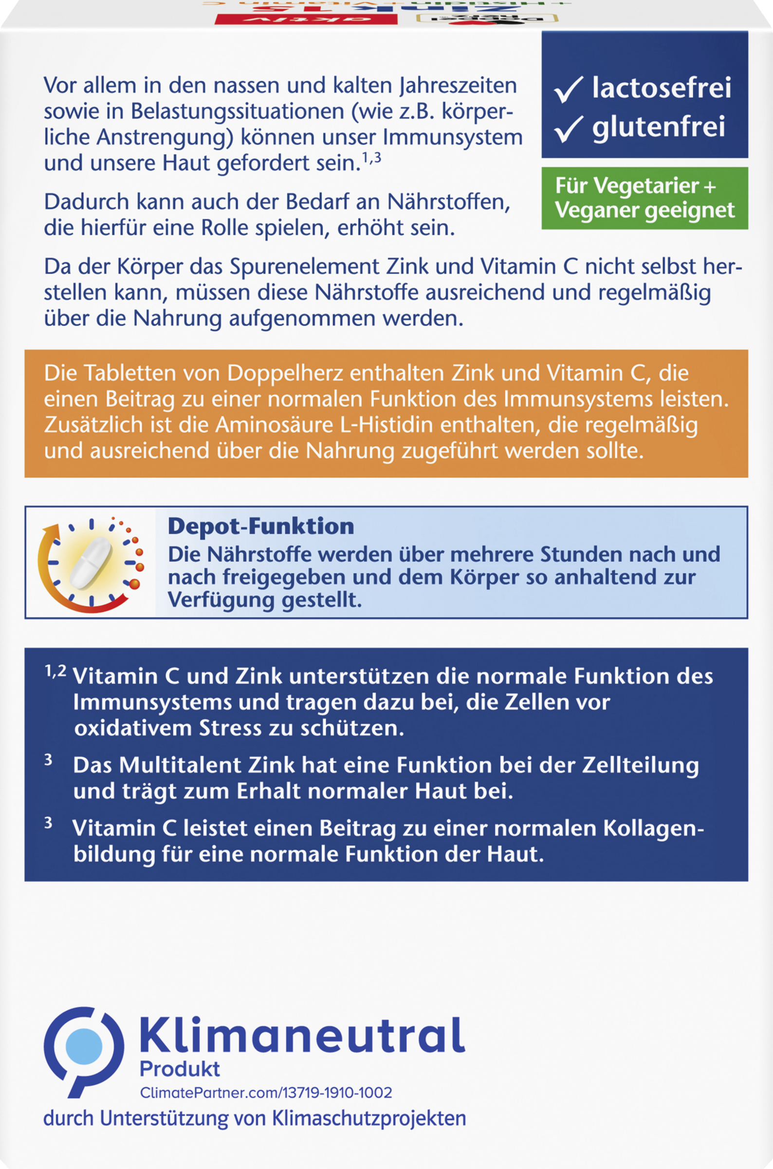 أقراص نشطة بالزنك + هيستيدين + فيتامين سي المخزن 4