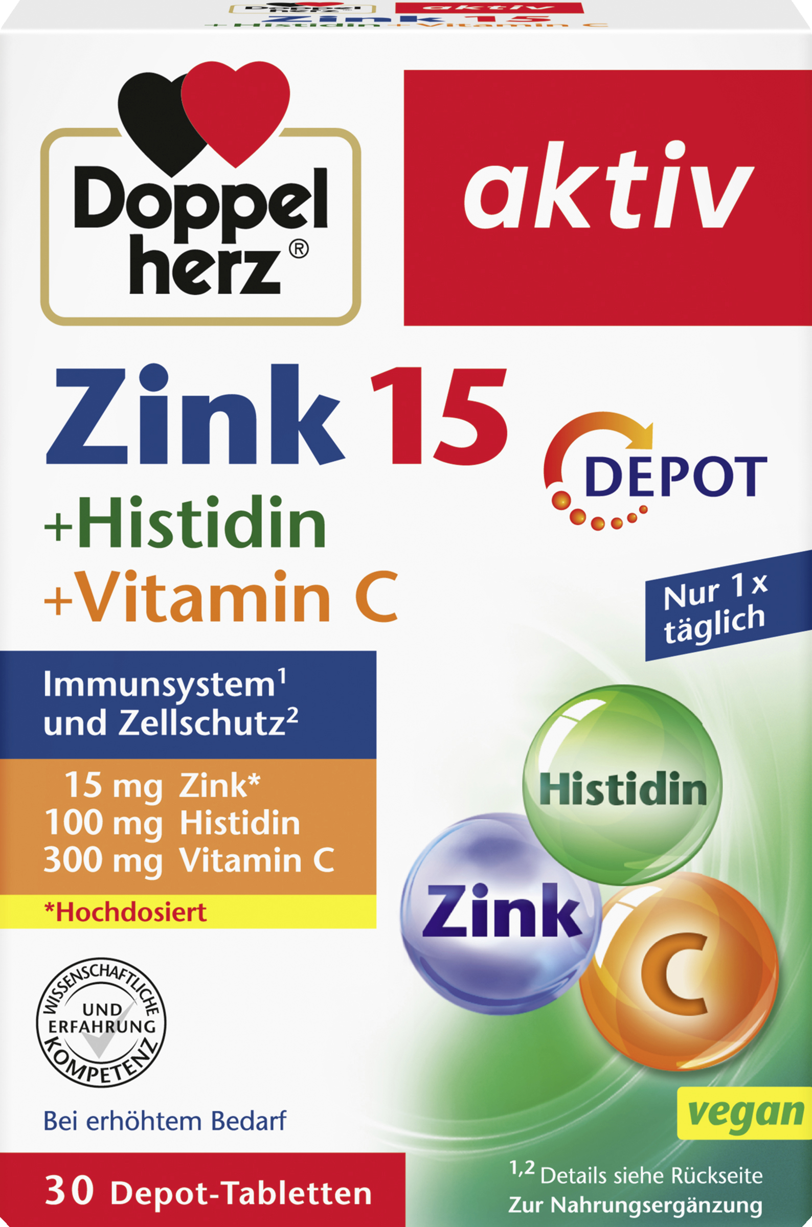 Doppelherz aktiv Zink + Histidin + Vitamin C Depot Tabletten