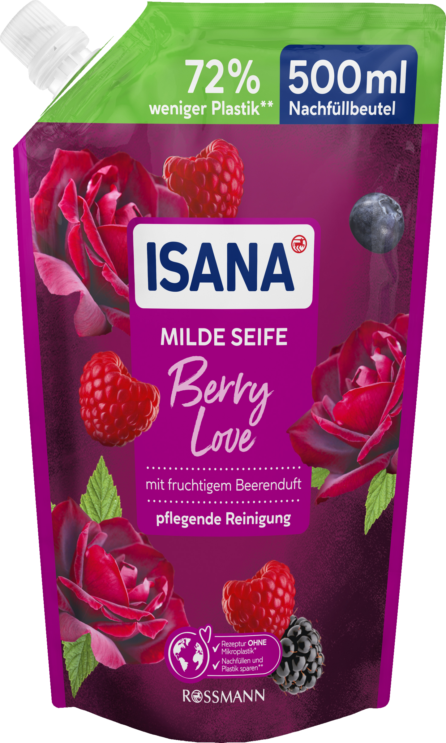 ISANA Milde Seife Berry Love Nachfüllbeutel