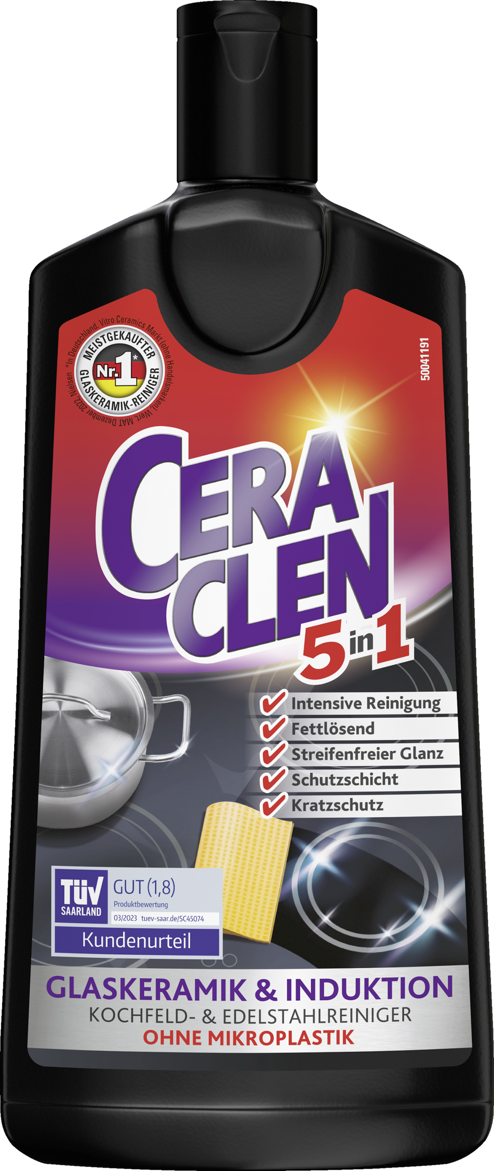 Ceraclen 5in1 Glaskeramik & Induktion Kochfeld & Edelstahlreiniger