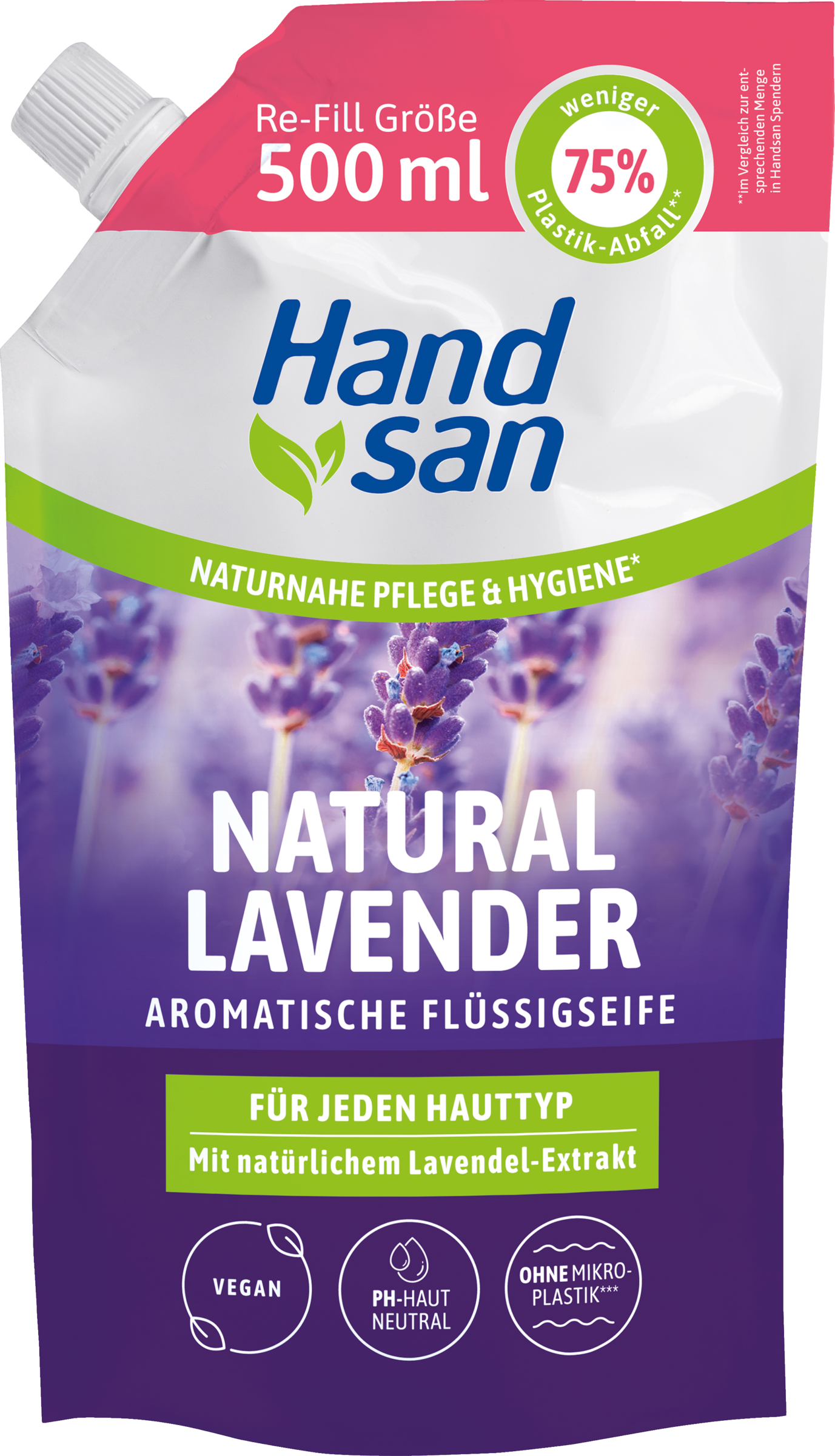 aromatische Flüssigseife Natural Lavender Nachfüllbeutel
