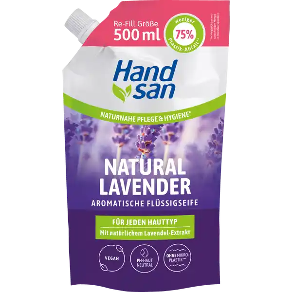 aromatische Flüssigseife Natural Lavender Nachfüllbeutel