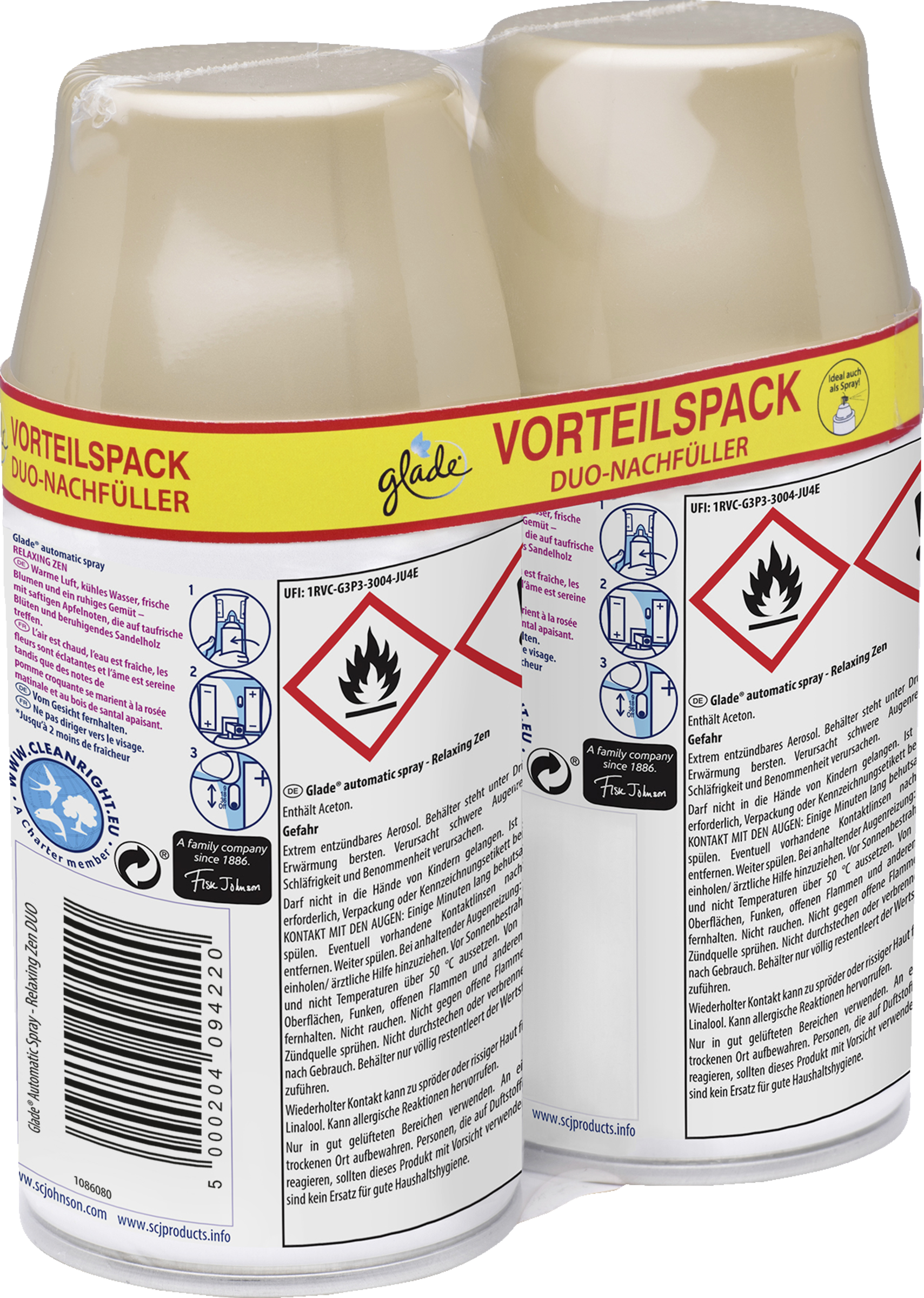 Glade Automatic Spray Lufterfrischer Relaxing Zen Nachfüller Doppelpack