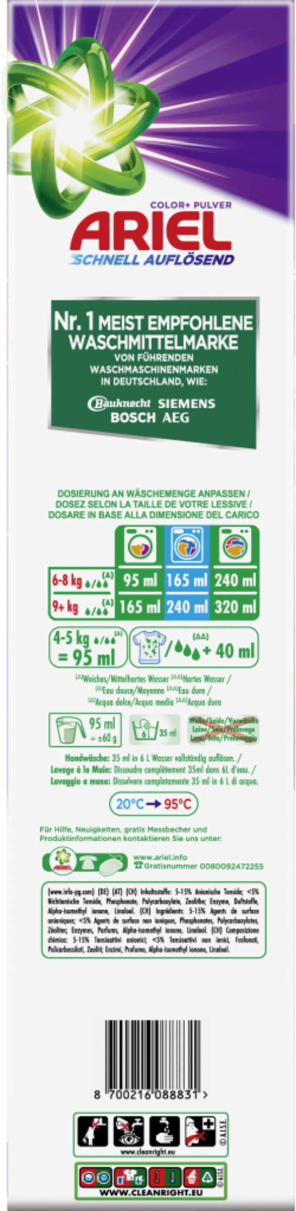 Ariel Colorwaschmittel Pulver 80 WL online kaufen rossmann.de