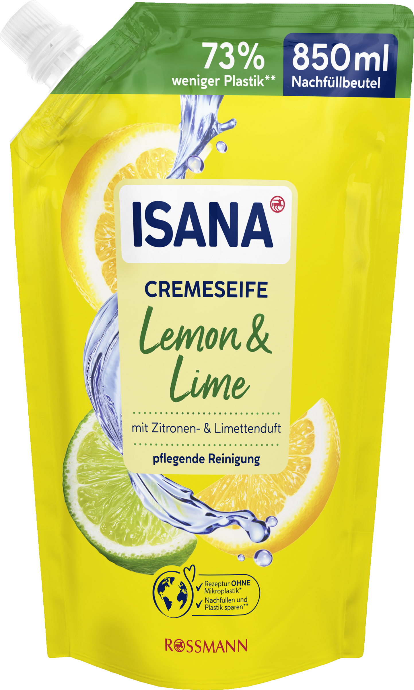 ISANA Cremeseife Lemon & Lime Nachfüllbeutel