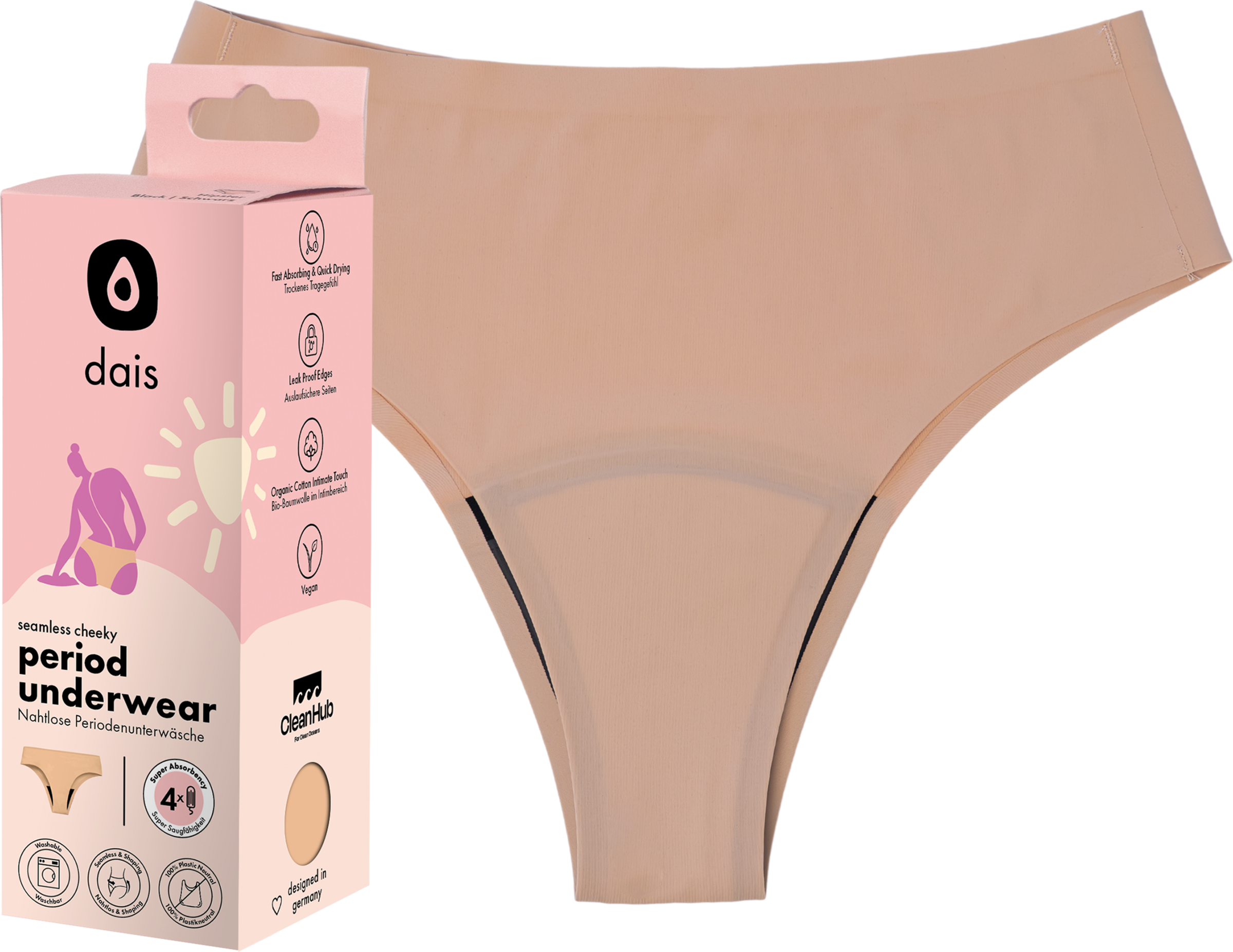 dais Nahtlose Periodenunterwäsche Slip Gr. S