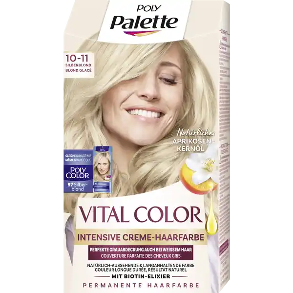 Poly Palette Vital Color Intensive Creme-Haarfarbe 10-11 Silberblond ...