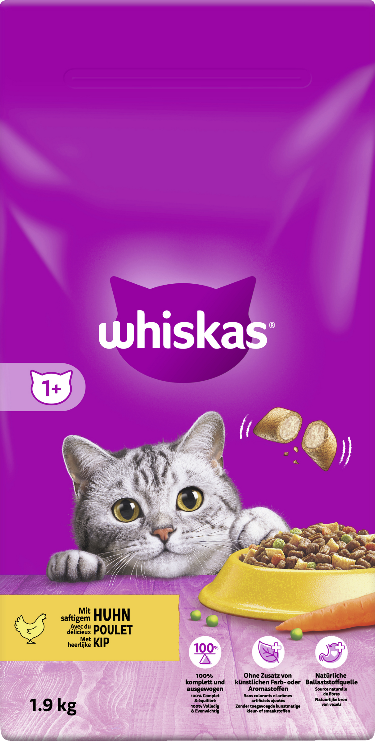 Whiskas 1+ mit Huhn Trockenfutter