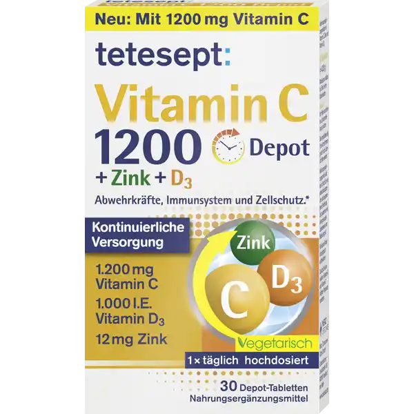 أقراص فيتامين سي 1200 ذات إطلاق تدريجي