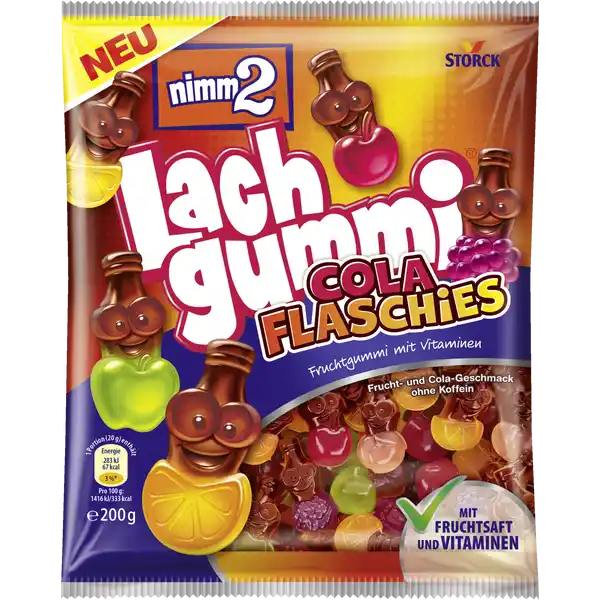 Lachgummi Cola Flaschies