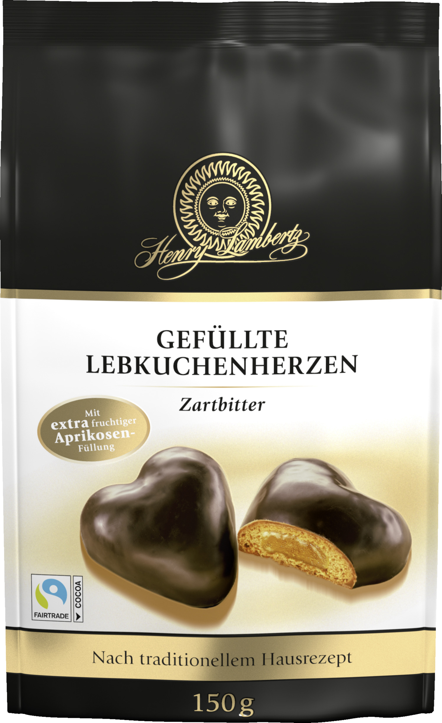 Lebkuchen-Herzen gefüllt Zartbitter