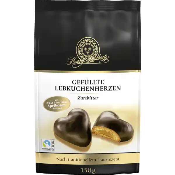 Lebkuchen-Herzen gefüllt Zartbitter