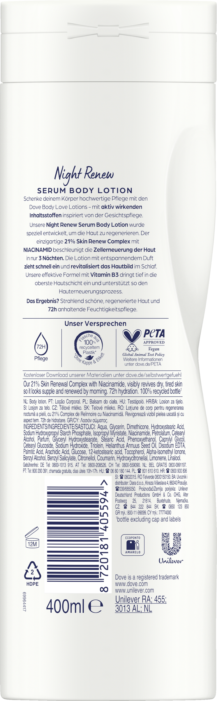 Dove body love Night Renew Serum Body Lotion online kaufen rossmann.de