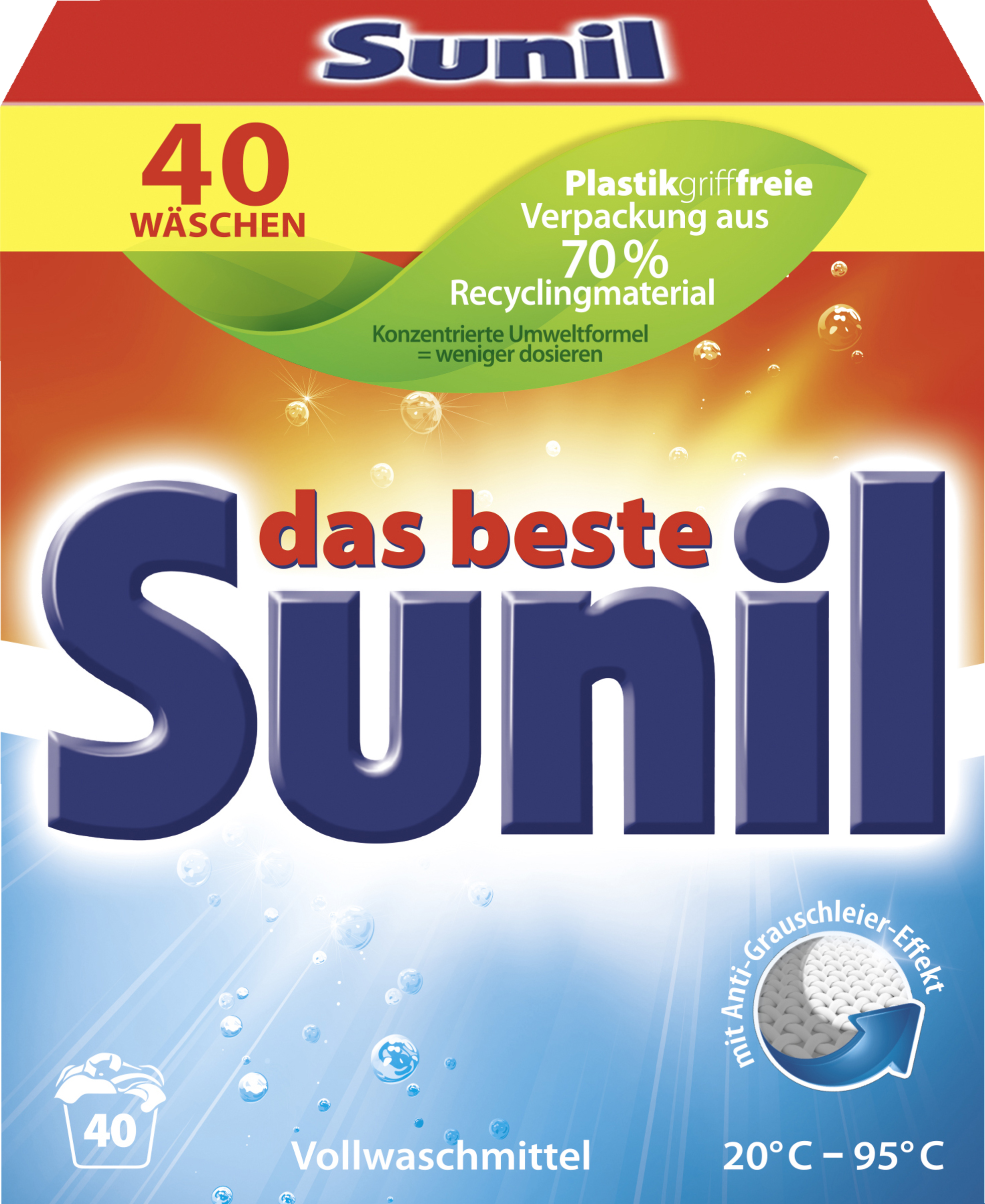 Sunil Vollwaschmittel Pulver 40 WL