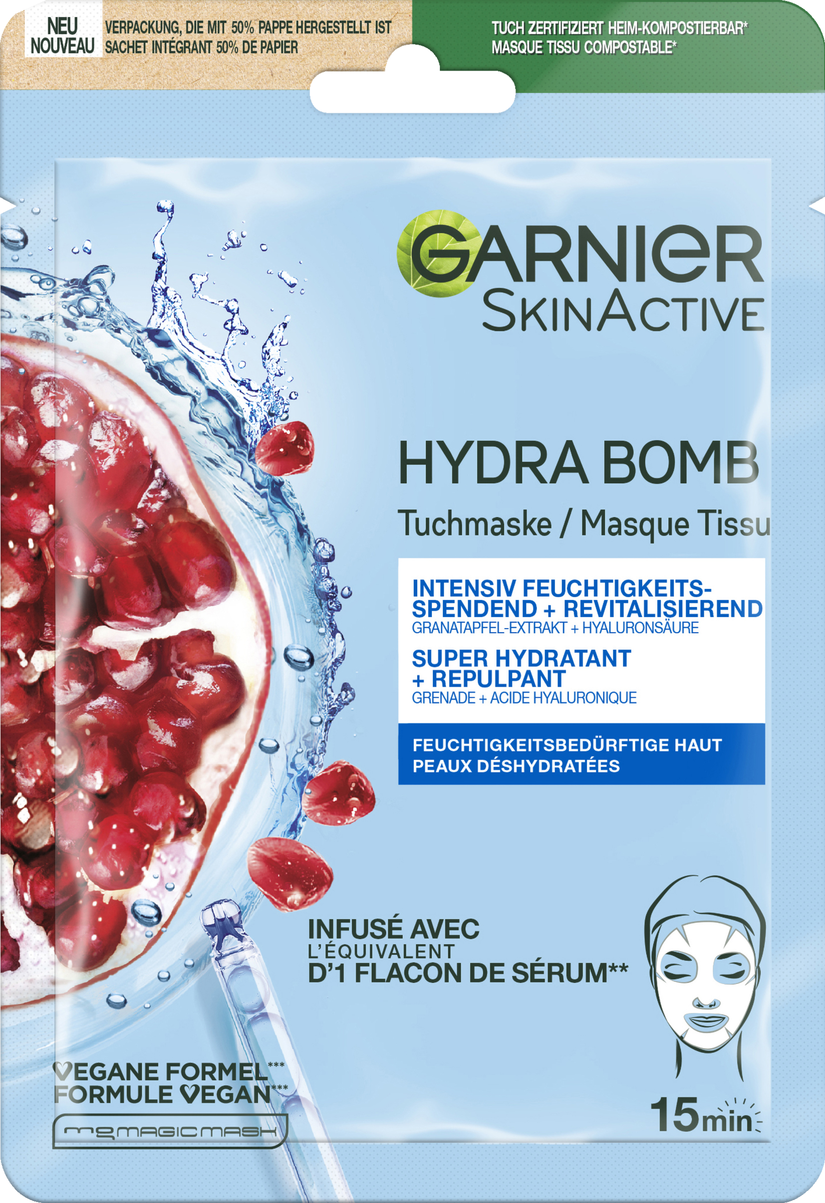 Garnier SkinActive Hydra Bomb Tuchmaske Granatapfel