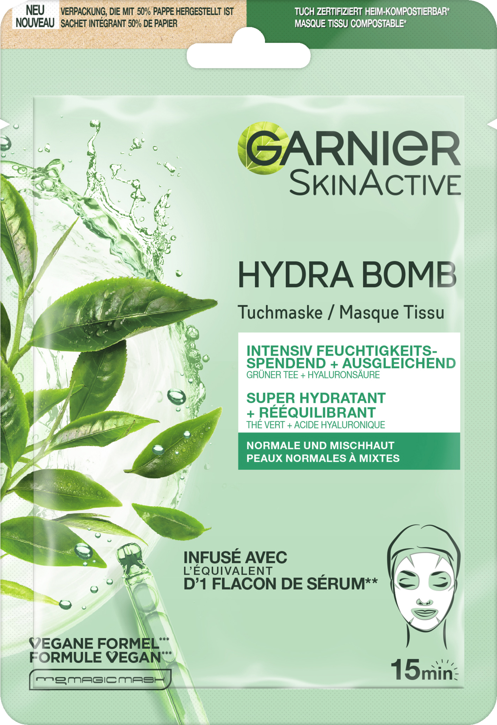 Garnier SkinActive Hydra Bomb Tuchmaske Grüner Tee