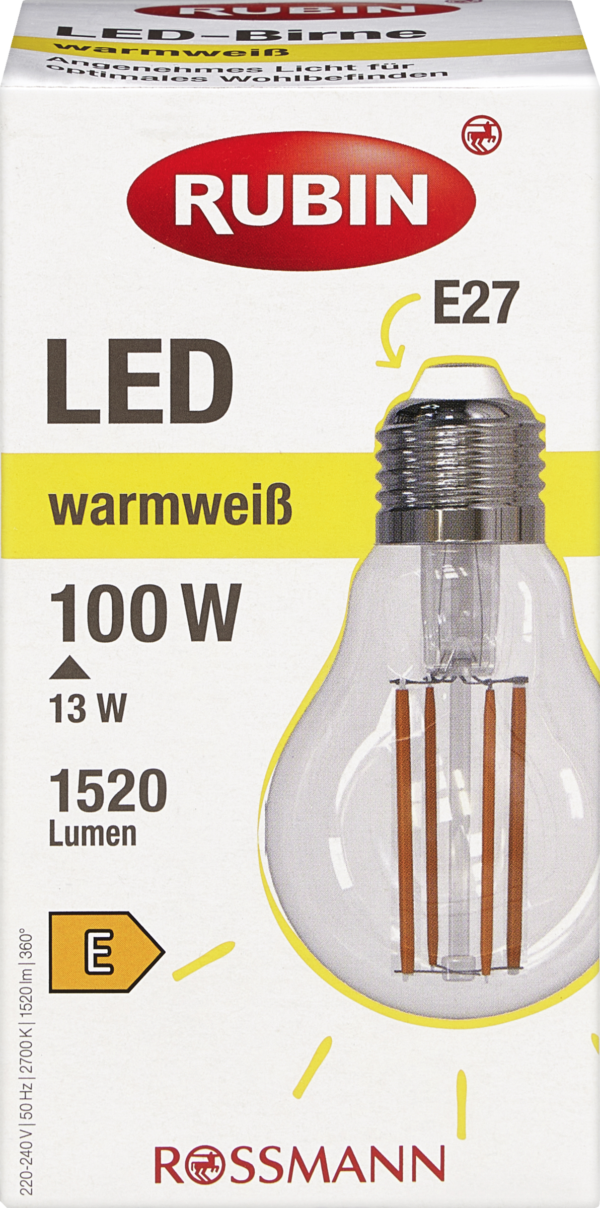 RUBIN LED Birne klar 100 W (Filament)