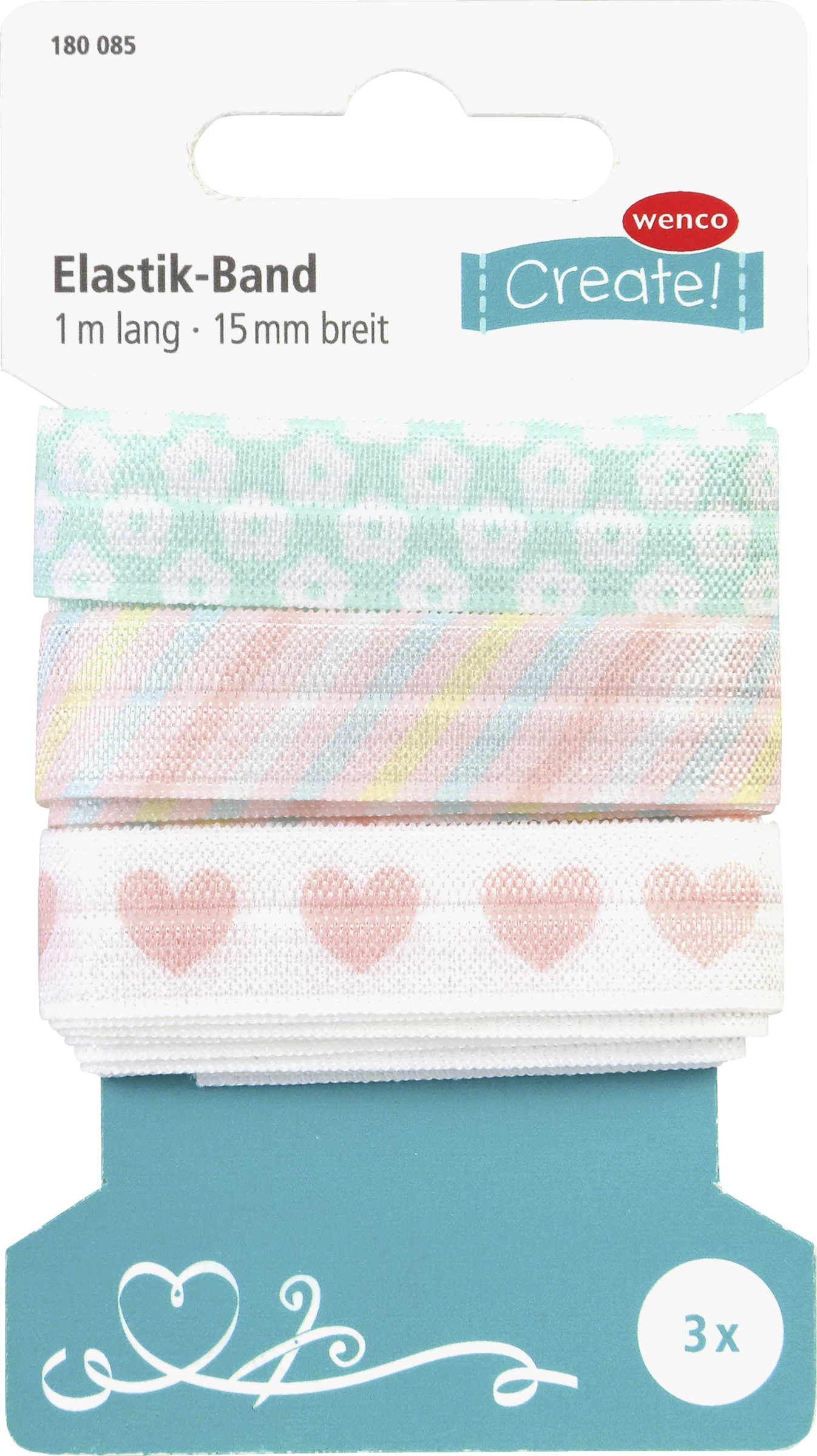 wenco Elastische Bänder 3x1 m, bedruckt