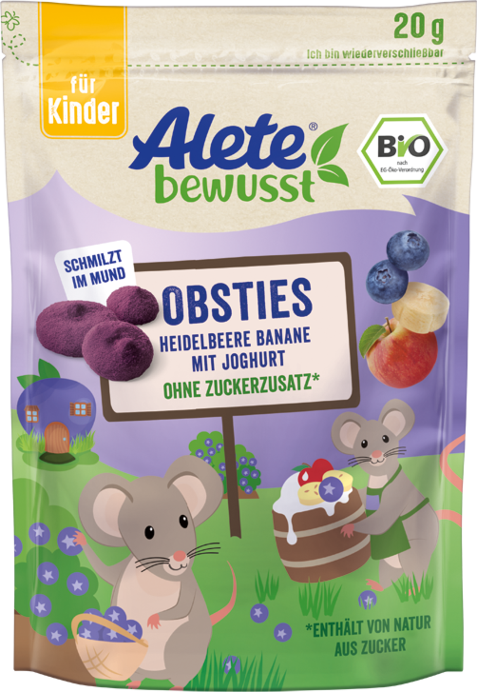 Obsties Heidelbeere Banane mit Joghurt