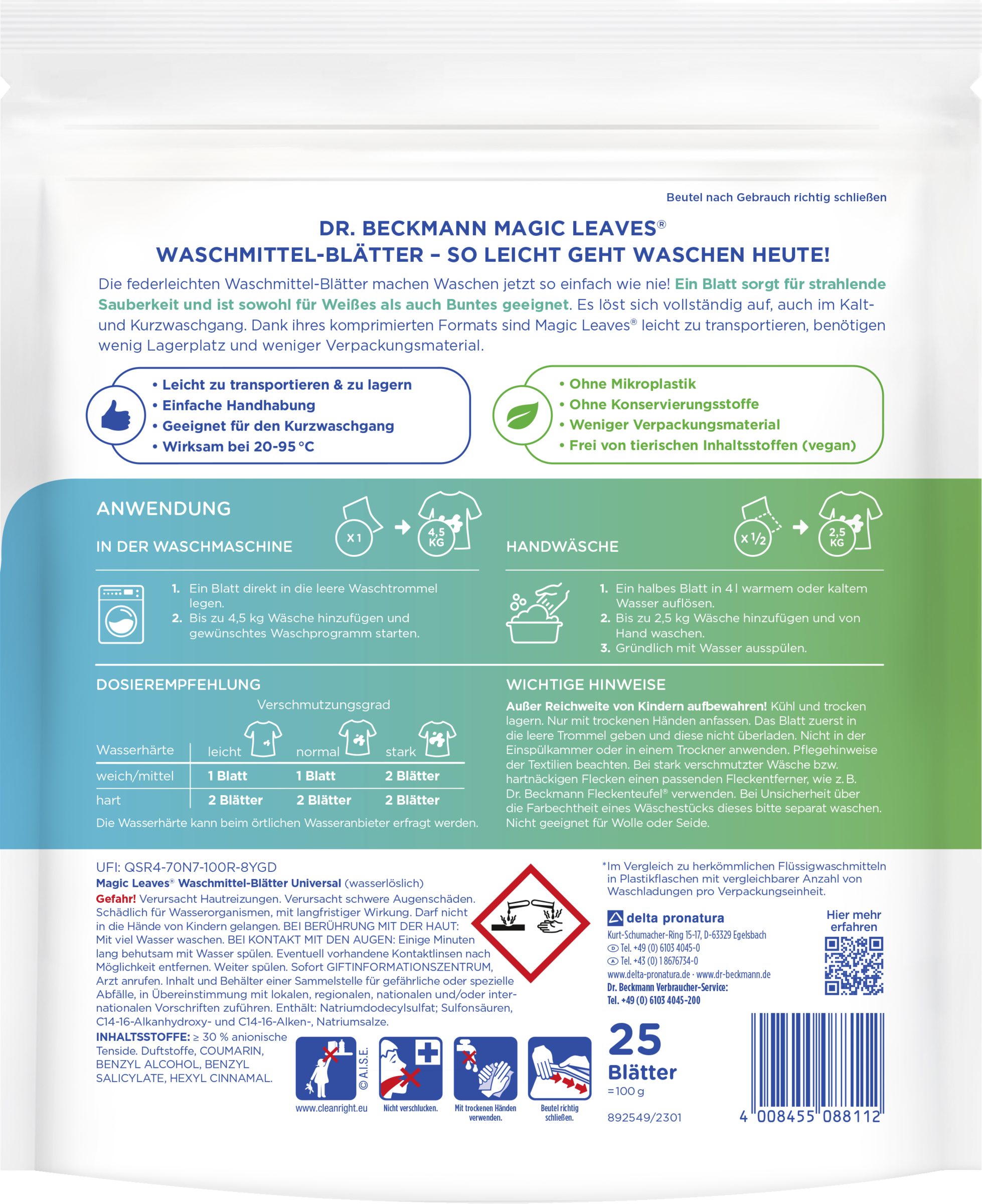 Dr. Beckmann Magic Leaves WaschmittelBlätter Universal 25 WL online