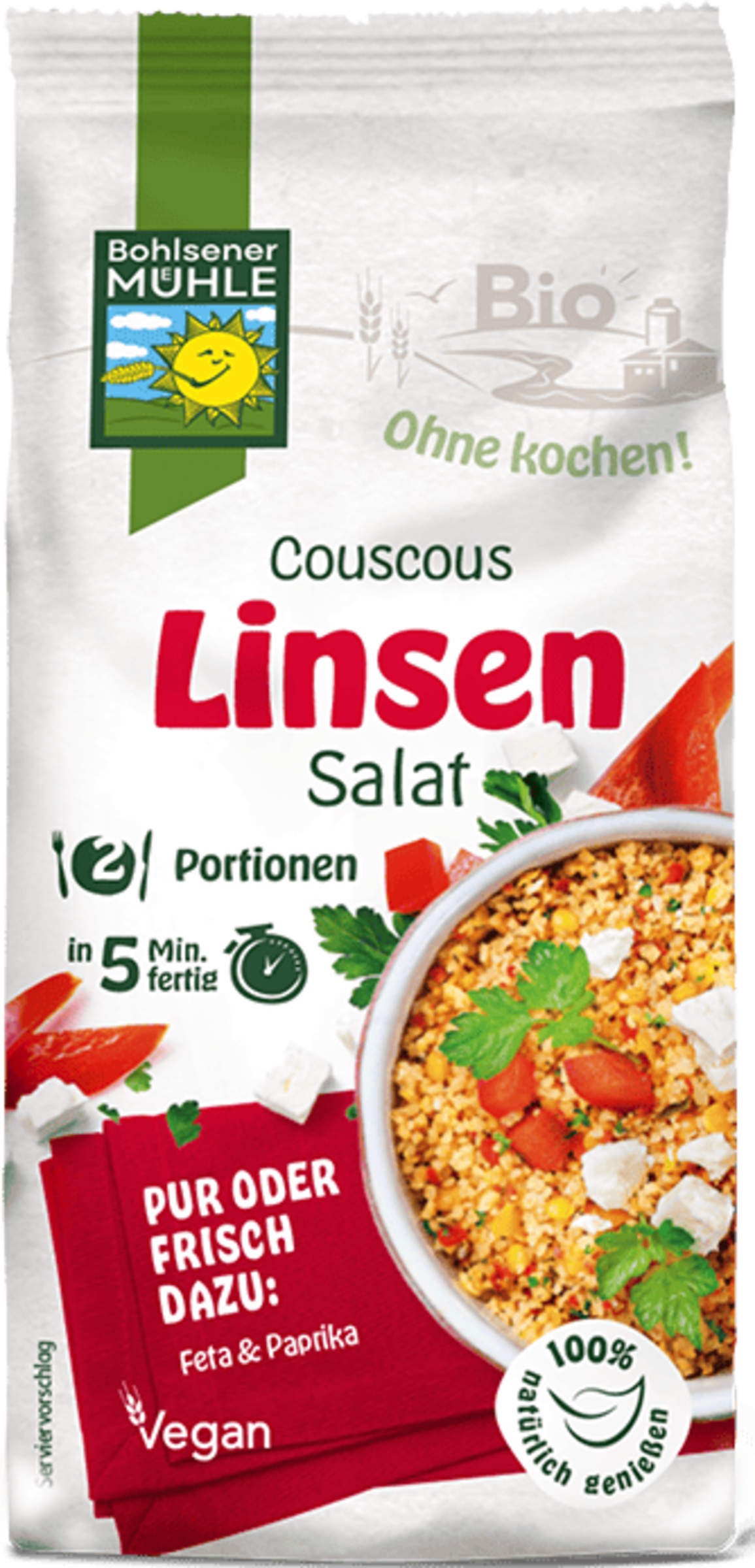 Bohlsener Mühle Bio Couscous Linsen Salat