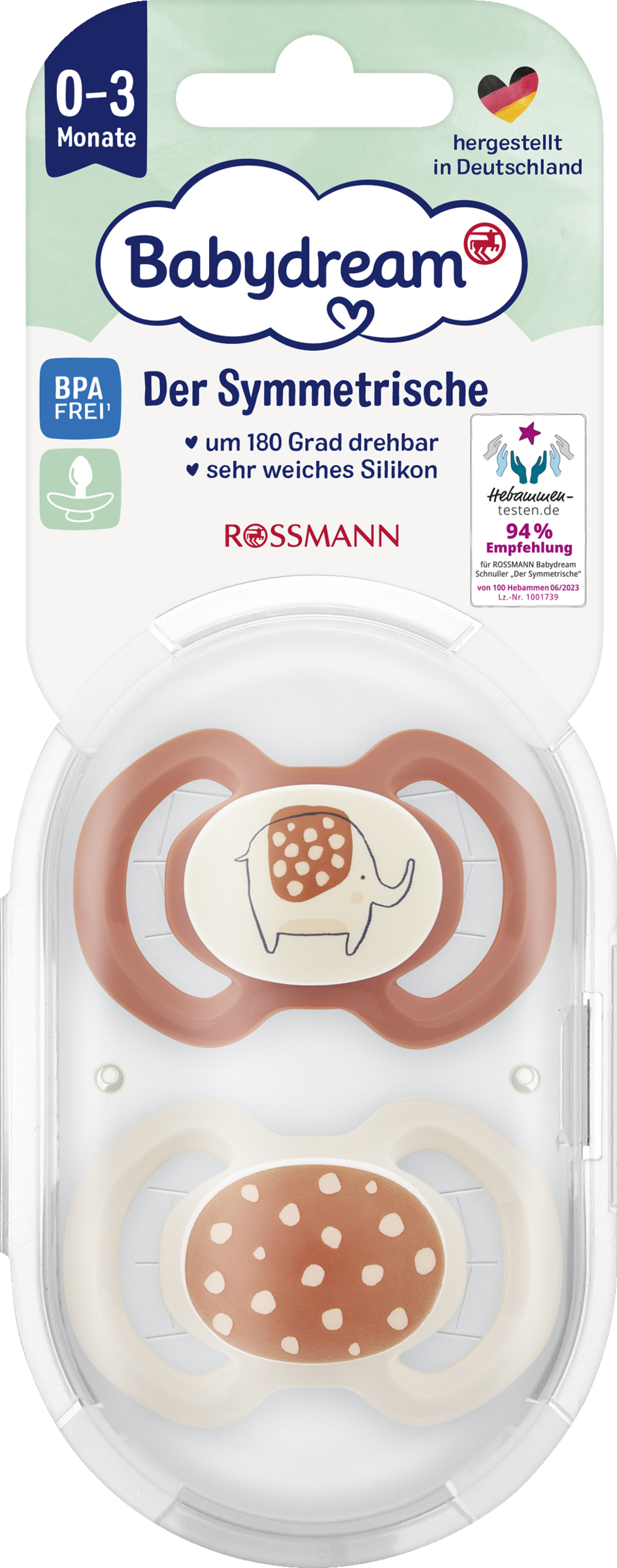 Babydream Beruhigungssauger "Der Symmetrische" Silikon 0-3 M.