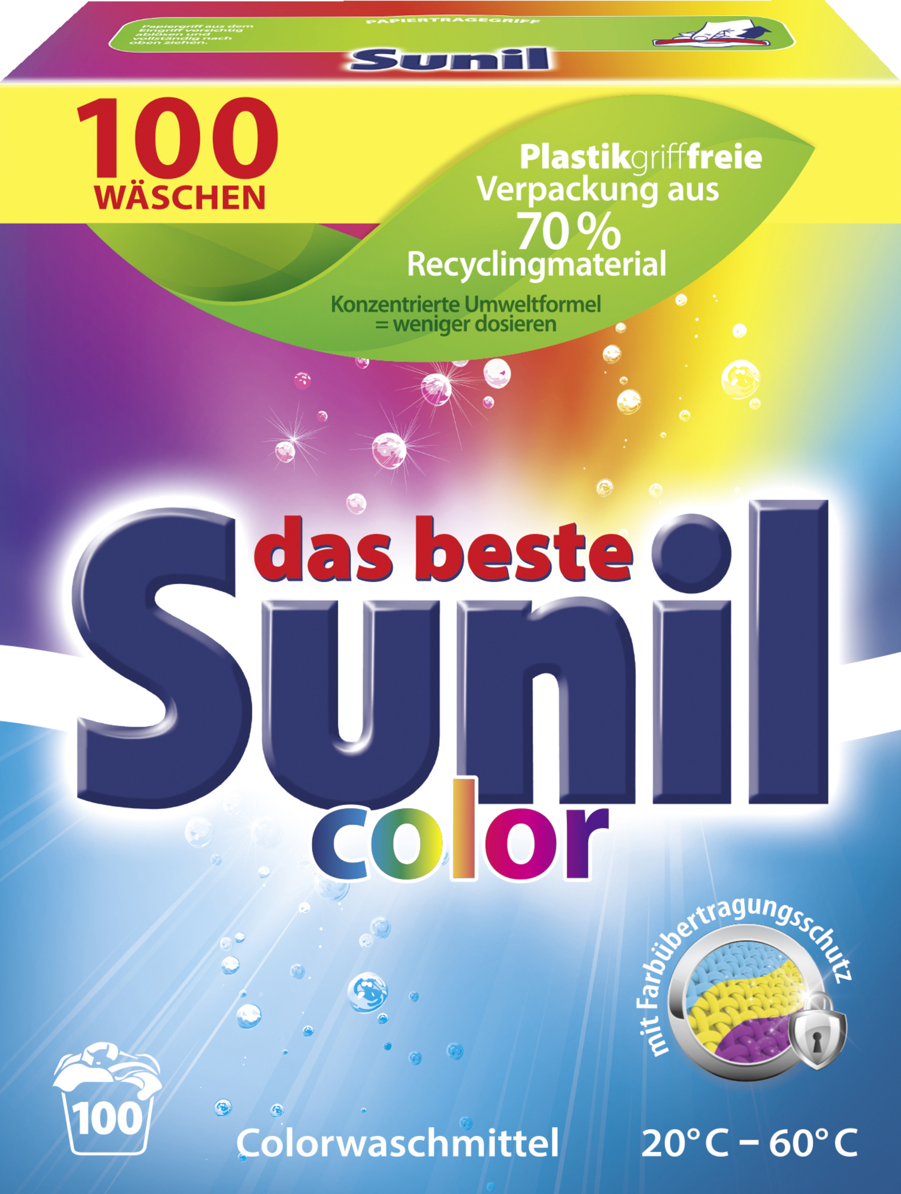 Sunil Colorwaschmittel Pulver Großpackung 100WL