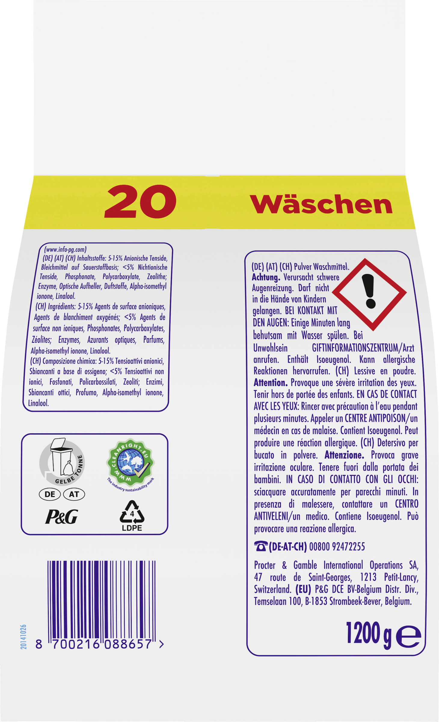 Ariel Vollwaschmittel Pulver 20 WL online kaufen rossmann.de