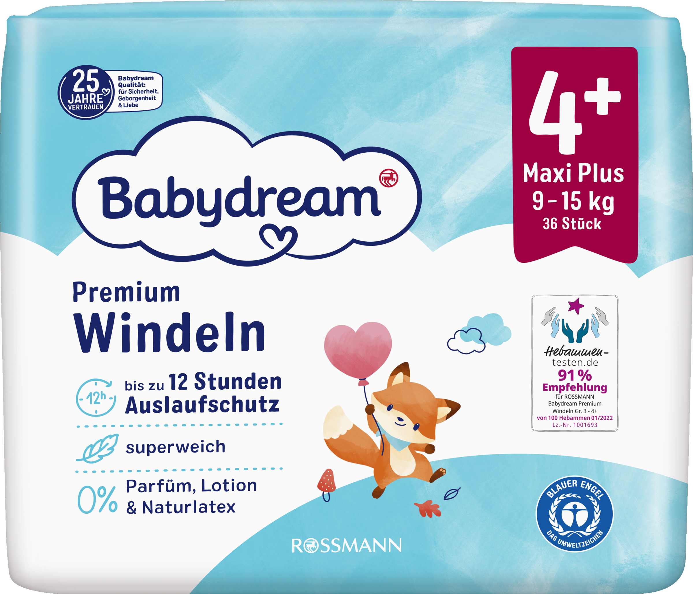 Babydream Premium Windeln Gr. 4+ Maxi Plus, 36 Stück, 915 kg online kaufen rossmann.de