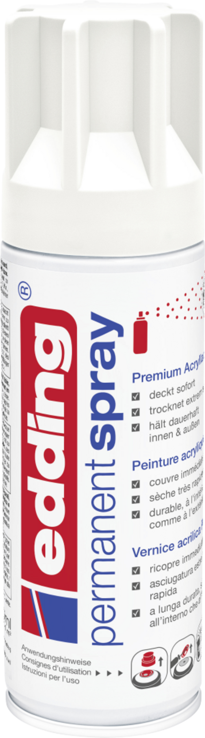 Edding Permanentspray Premium-Acryllack verkehrsweiss seidenmatt