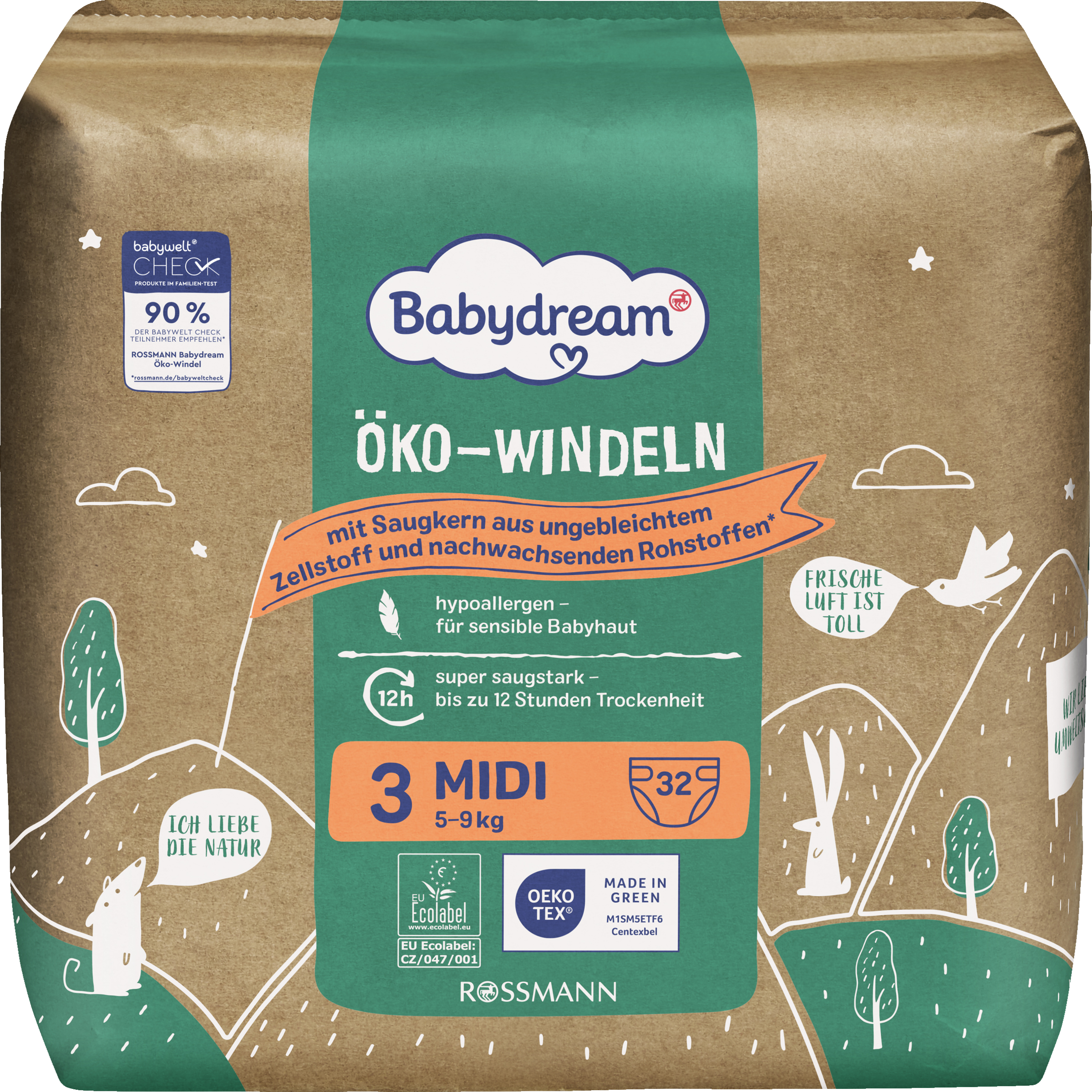 Babydream Öko-Windel Größe 3 Midi, 5-9 kg