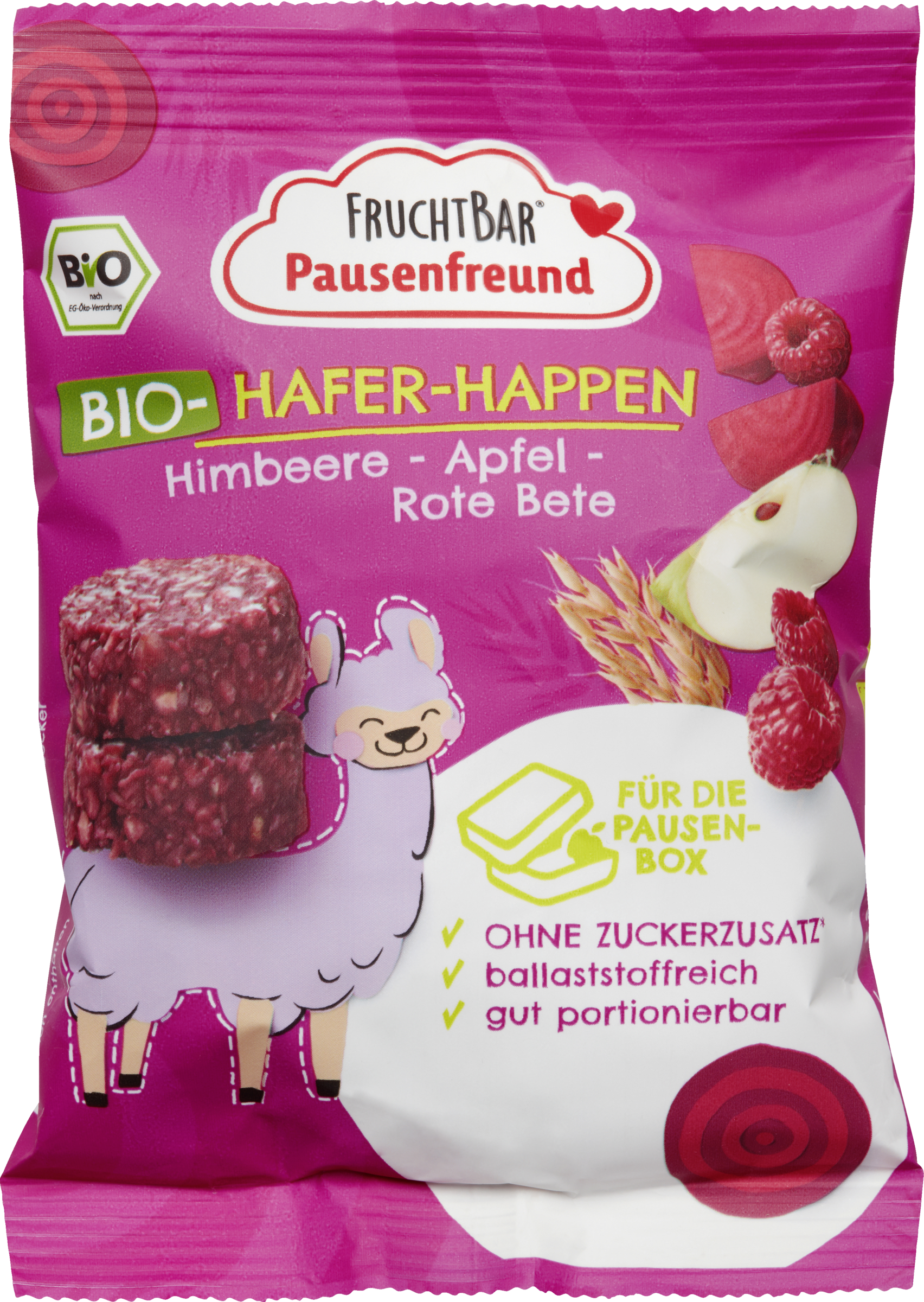 FruchtBar Bio Hafer-Happen Himbeere, Apfel, Rote Bete