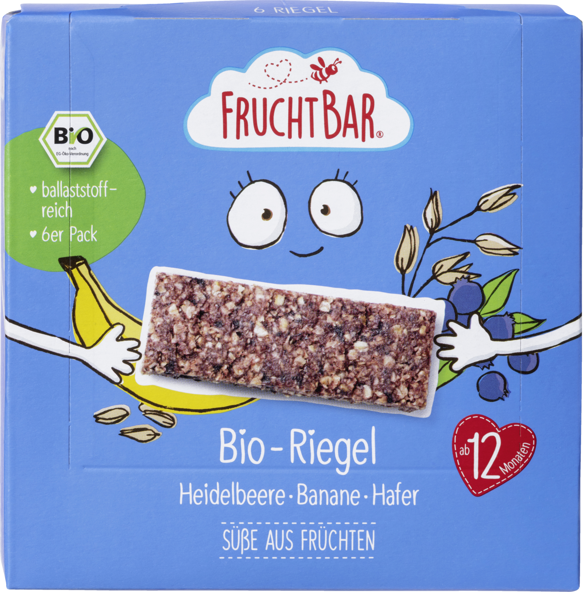 FruchtBar Bio-Riegel Heidelbeere-Banane-Hafer