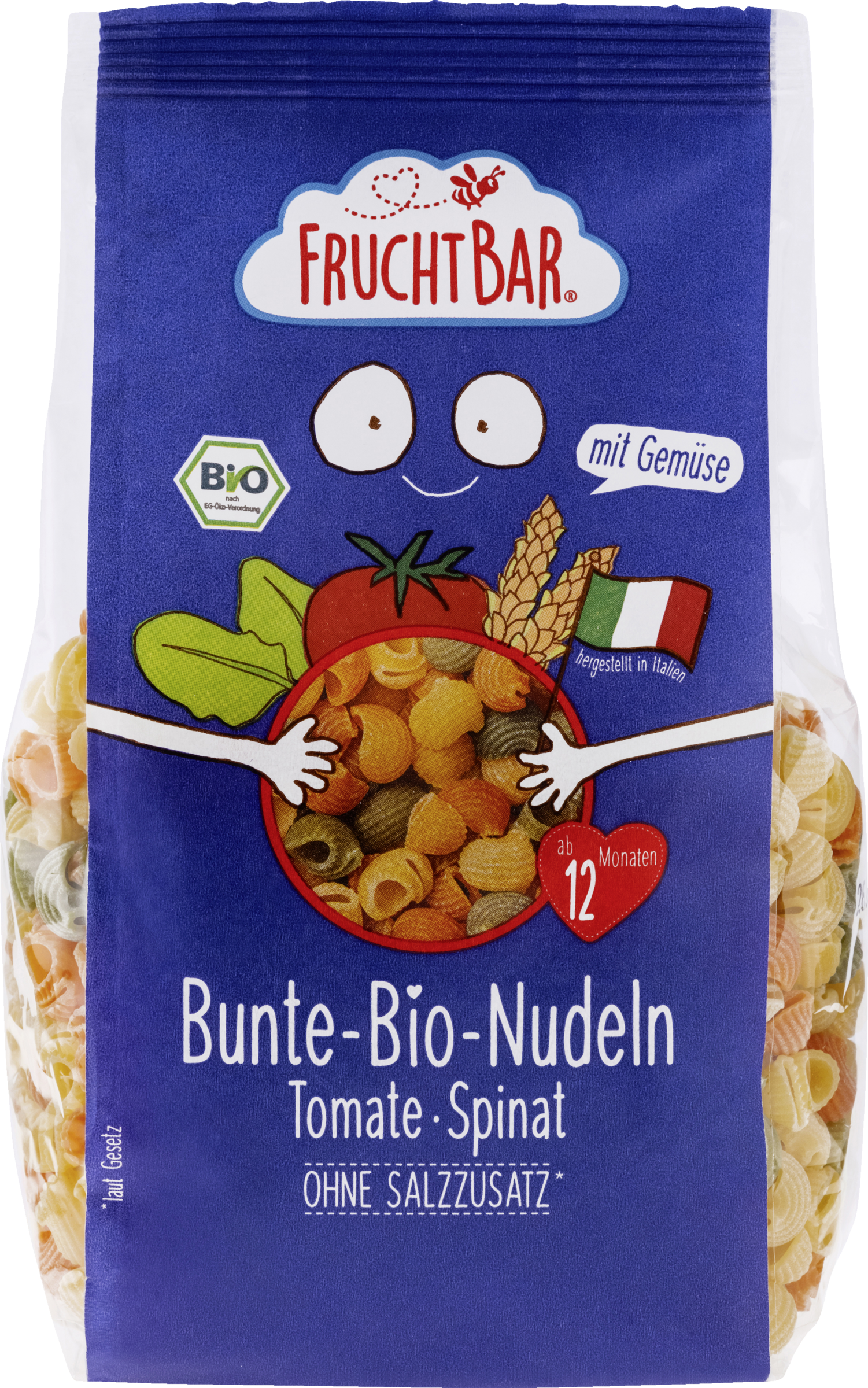 FruchtBar Bio Bunte Nudeln Tomate-Spinat