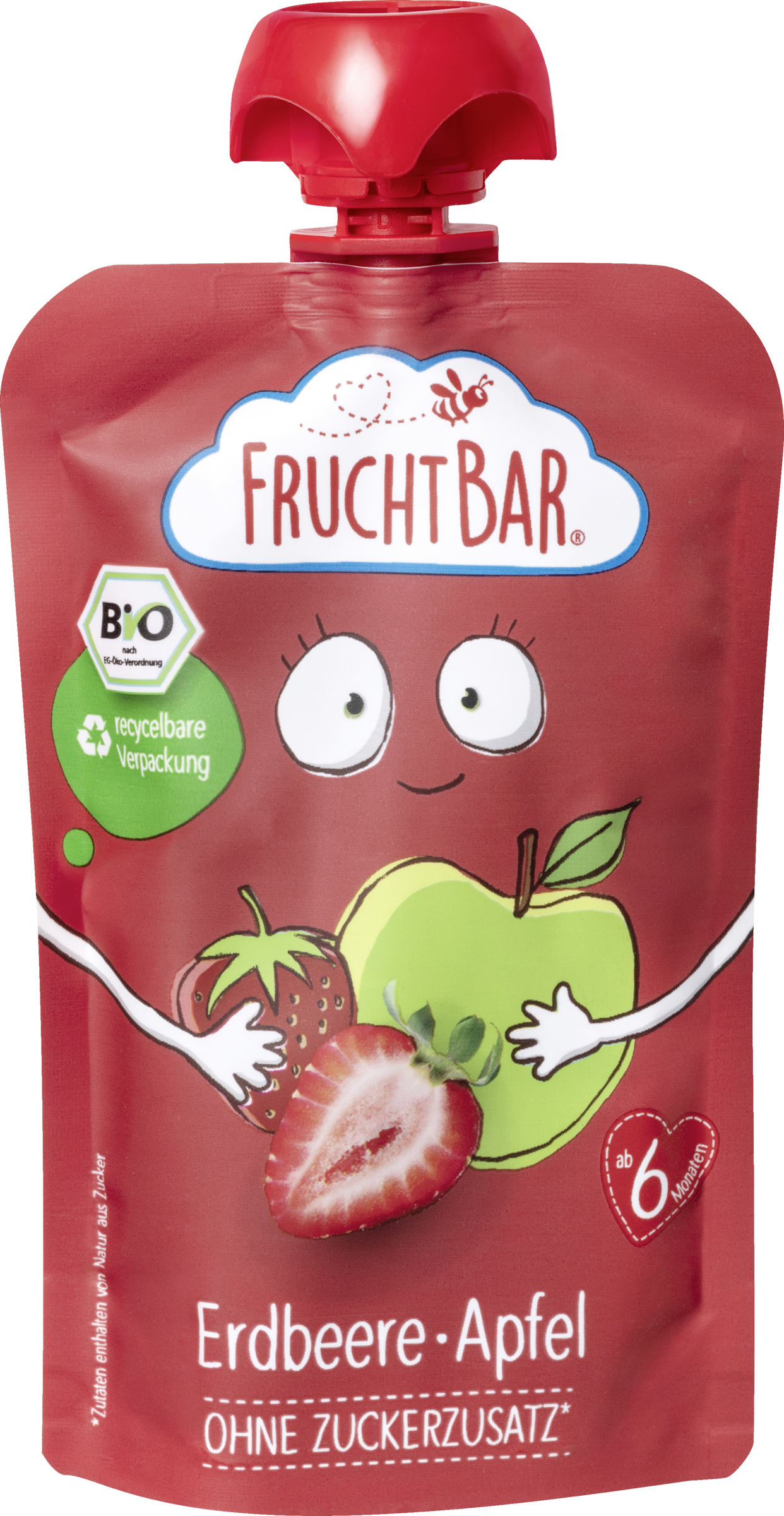 FruchtBar Bio Fruchtpüree Erdbeere, Apfel
