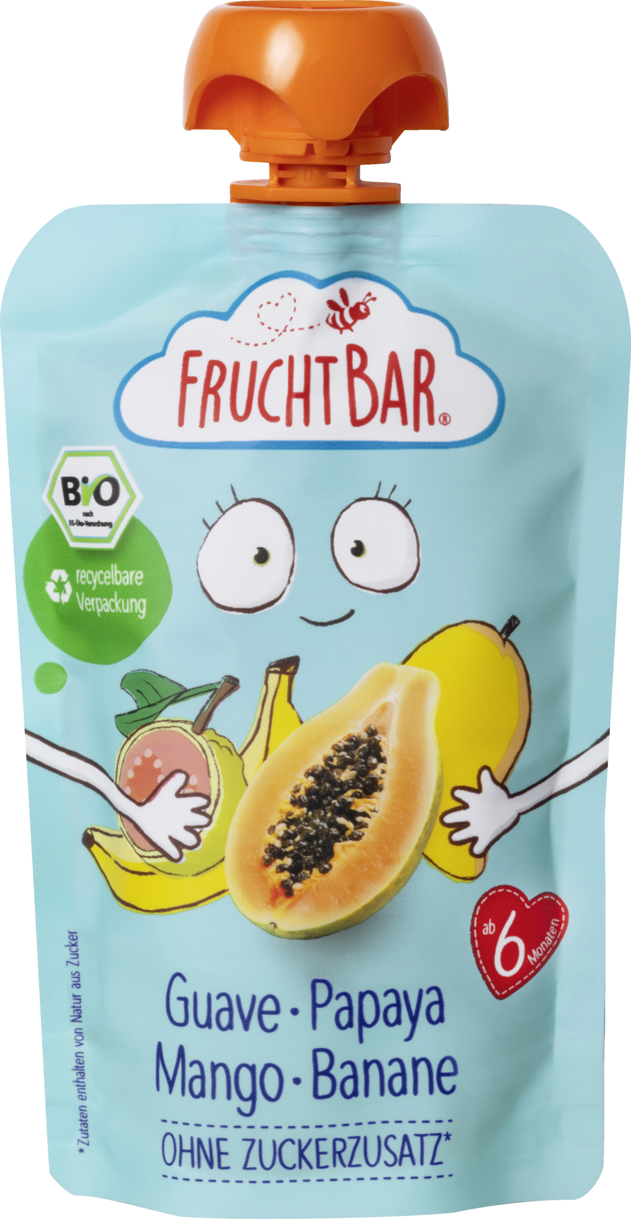 Bio Fruchtpüree Guave, Papaya, Mango, Banane