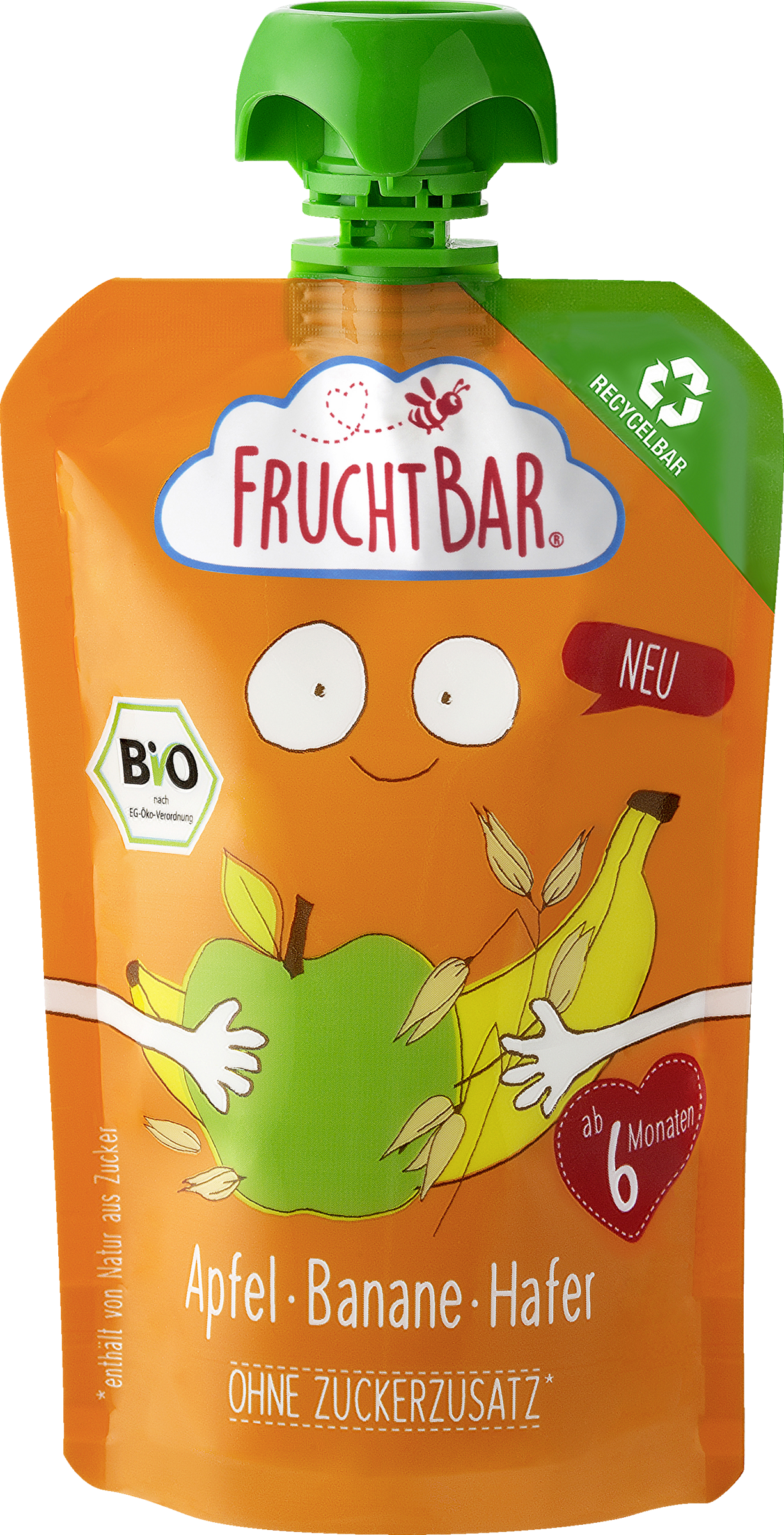 Bio Fruchtpüree Apfel, Banane & Hafer