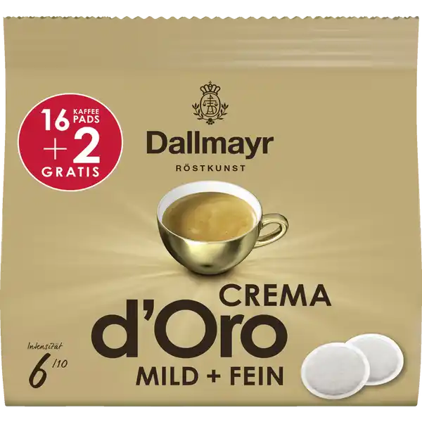 Crema d'Oro mild + fein Kaffeepads