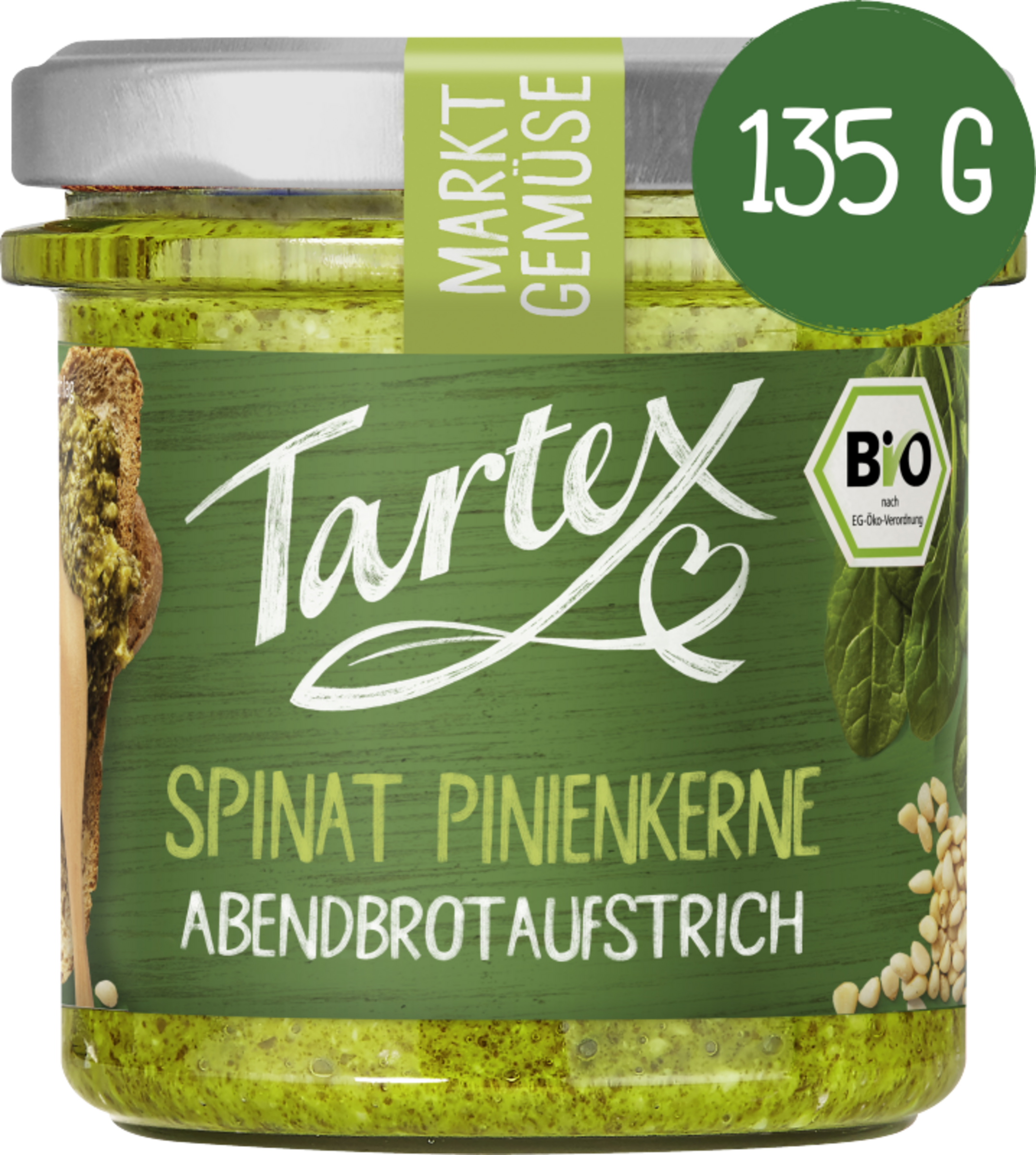 Tartex Bio Abendbrotaufstrich Spinat Pinienkerne