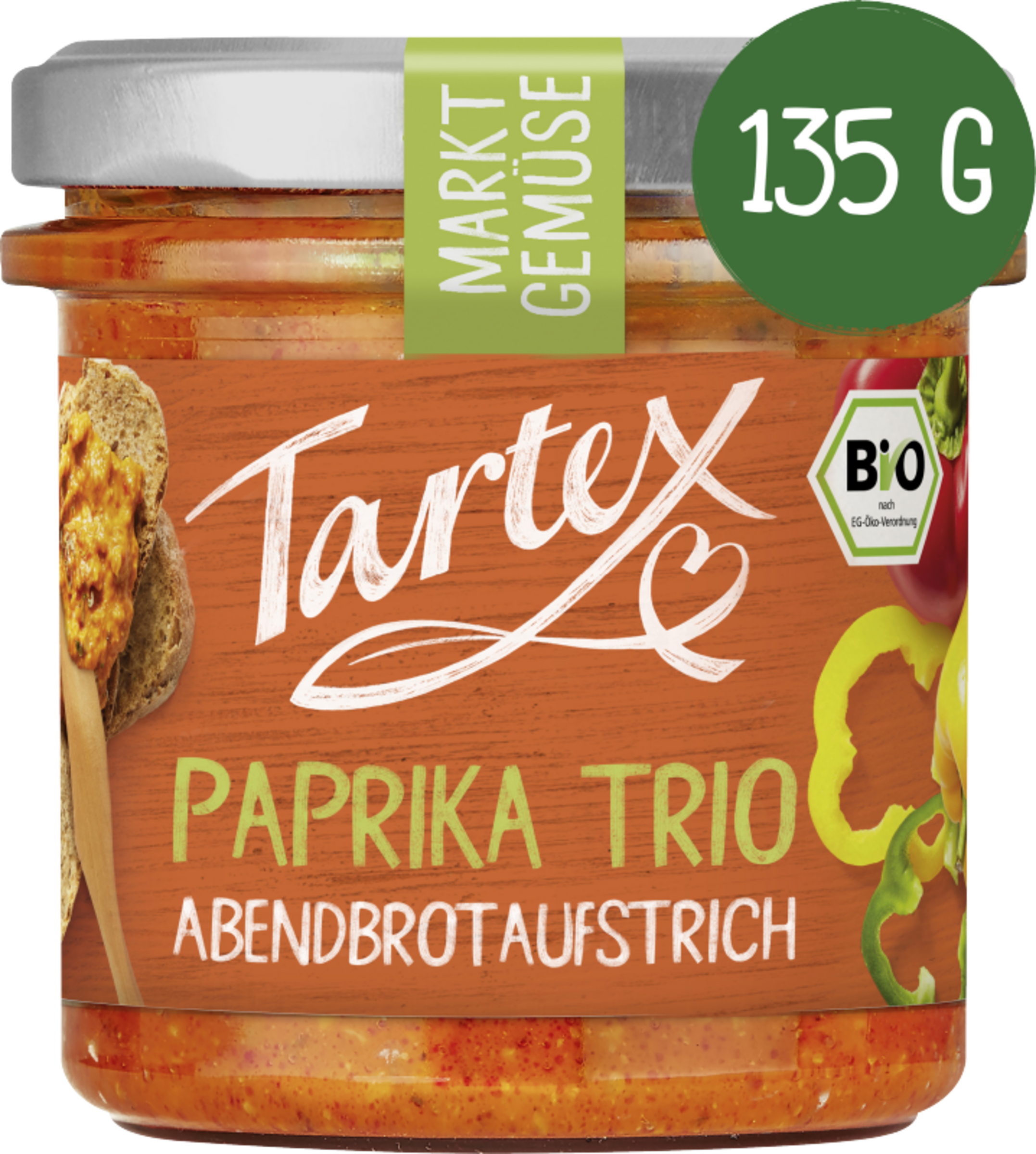 Tartex Bio Abendbrotaufstrich Paprika Trio