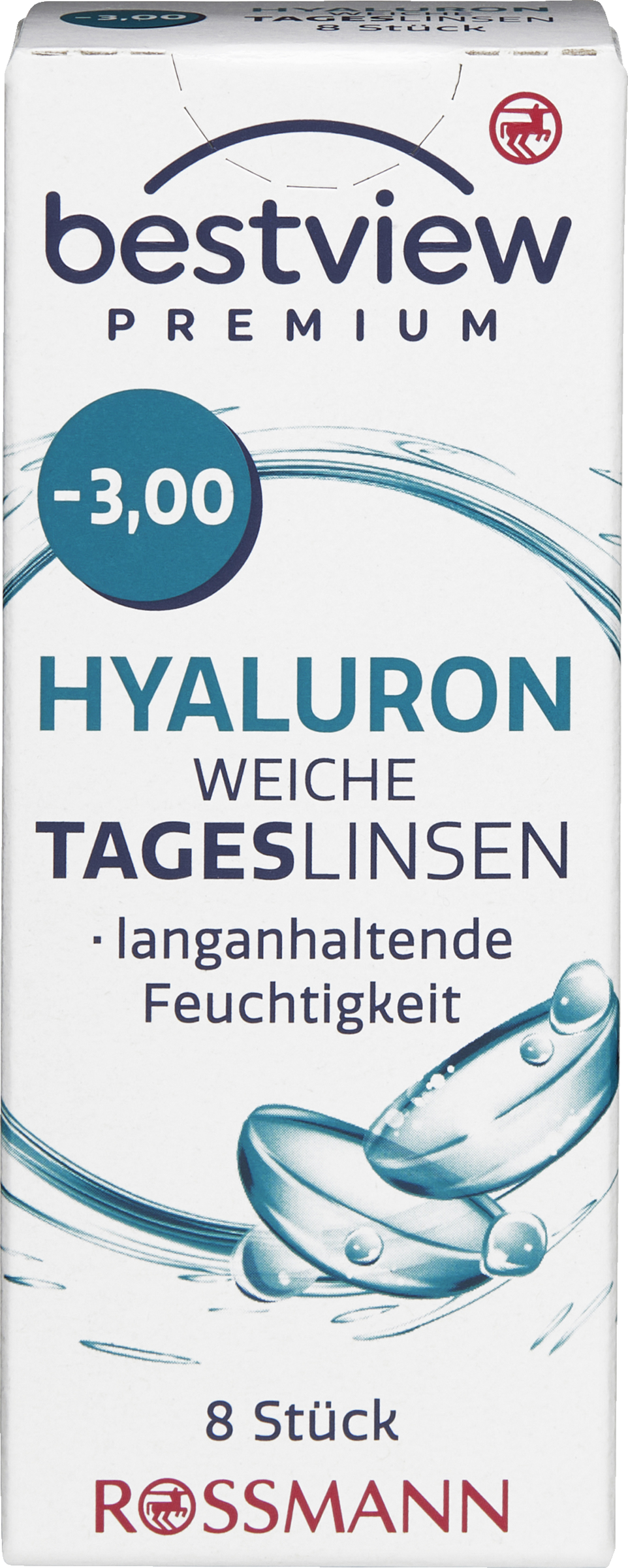 عدسات لاصقة ناعمة يومية ممتازة مع حمض الهيالورونيك -3.00