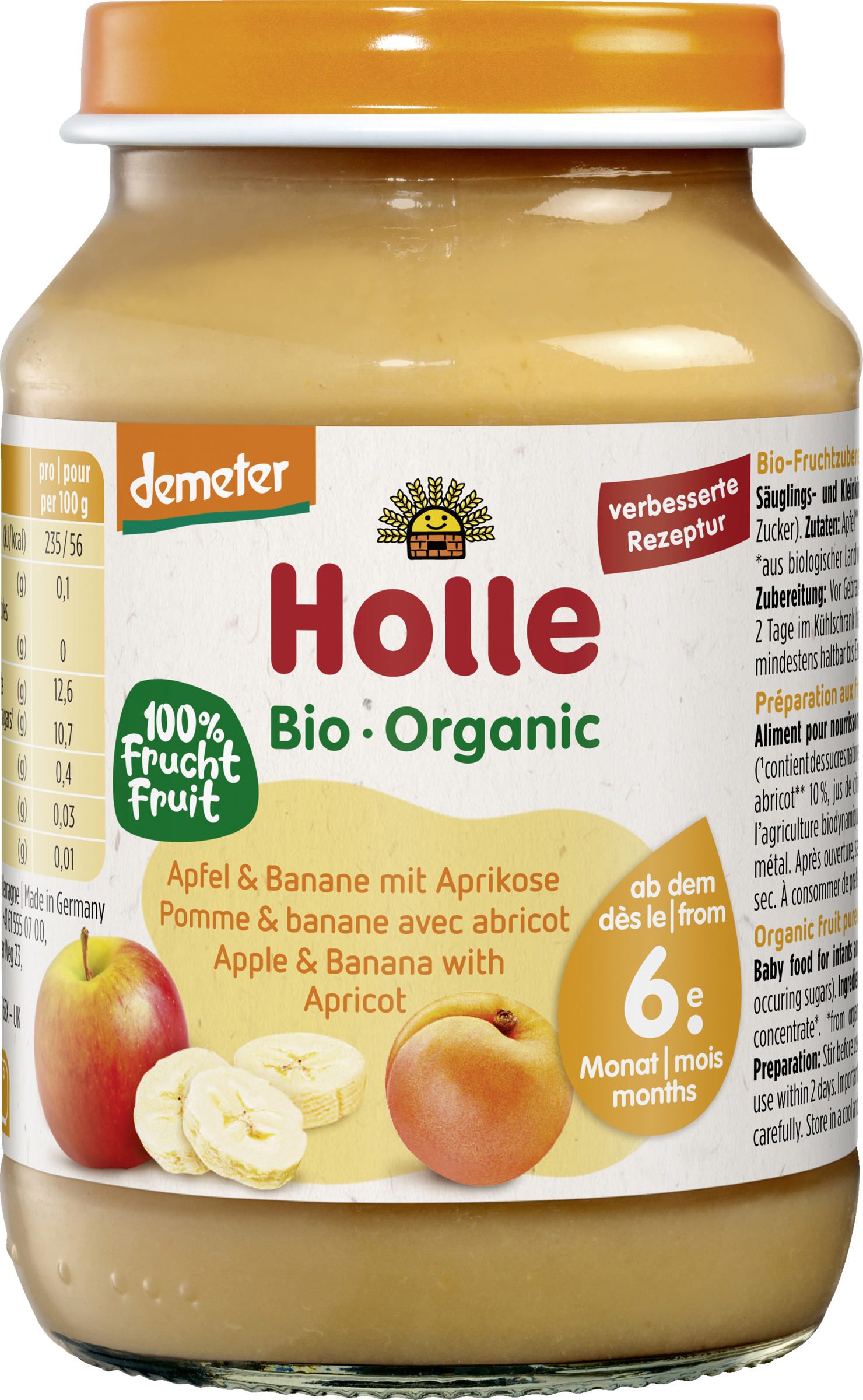 Holle Apfel & Banane mit Aprikose ab dem 6. Monat