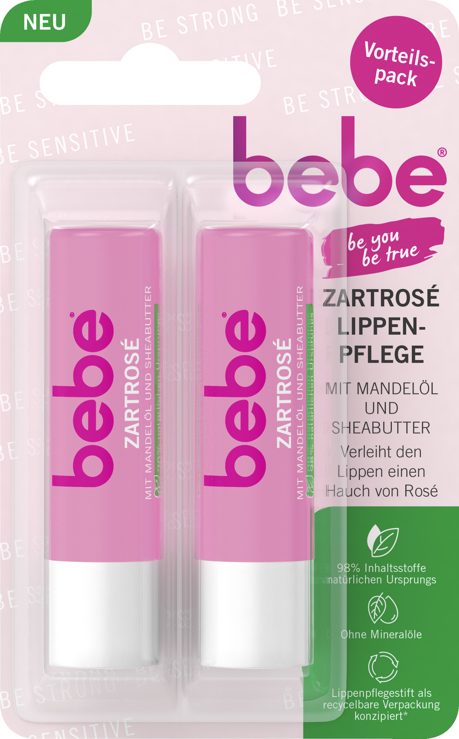 bebe Lippenpflege Zartrosé, Vorteilspack