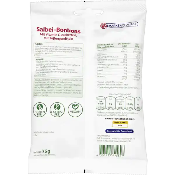 Salbei-Bonbons mit Vitamin C zuckerfrei