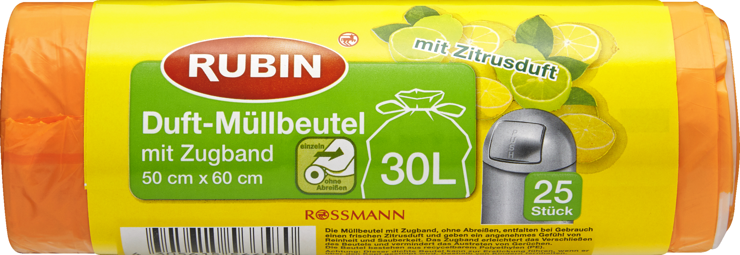 RUBIN Duft-Müllbeutel mit Zugband 30 l