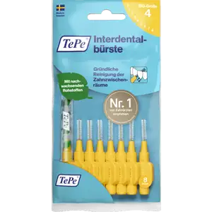 فرشاة ما بين الأسنان صفراء، ISO 4، 0.7 مم، 8 قطع