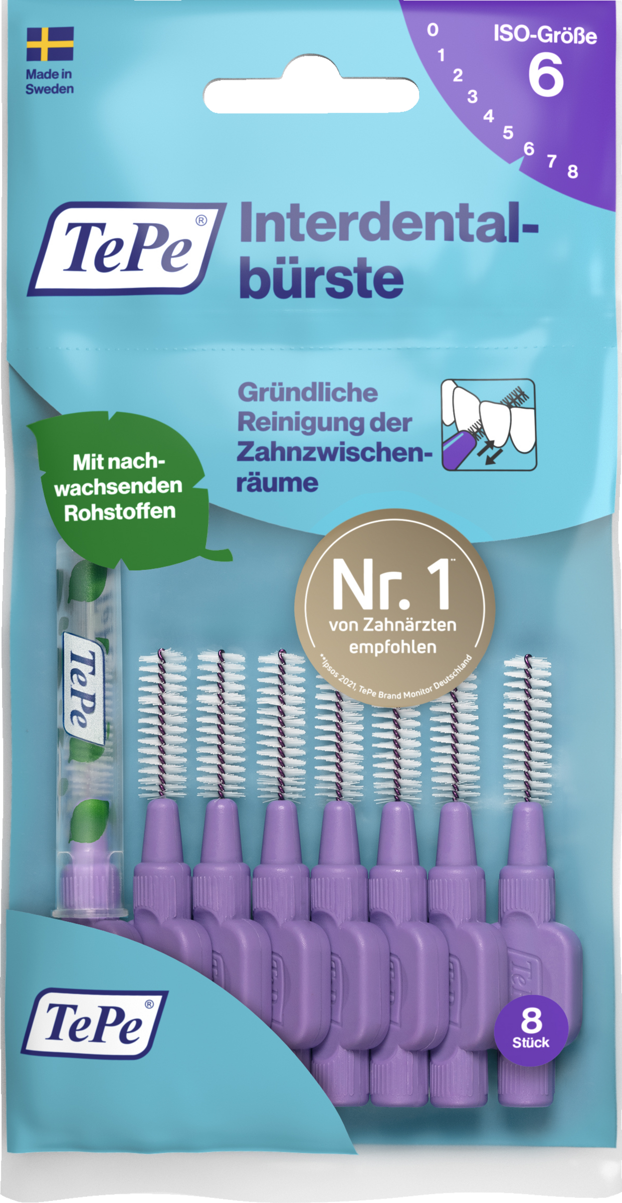 TePe Interdentalbürsten Lila, ISO 6, 1,1 mm, 8 Stück
