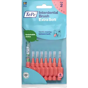 فرشاة أسنان بين الأسنان فائقة النعومة حمراء مقاس ISO 2