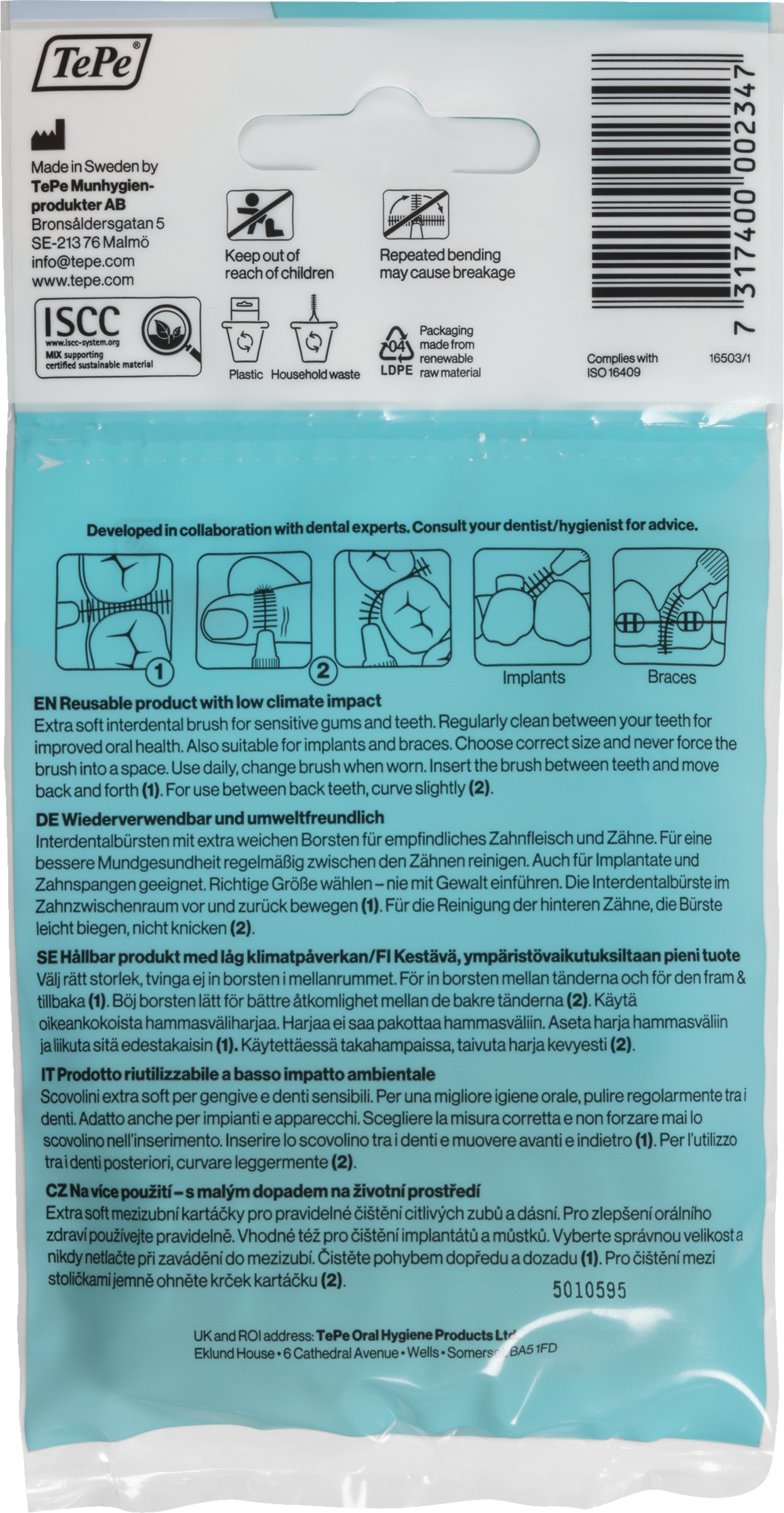 فرشاة ما بين الأسنان فائقة النعومة، زرقاء، مقاس ISO 3 2