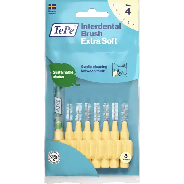 فرشاة ما بين الأسنان فائقة النعومة أصفر ISO مقاس 4